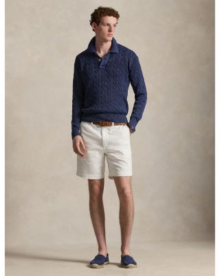 Relaxed Fit Cable Knit Cotton Sweater