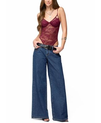 Strappy Sheer Lace Bodysuit