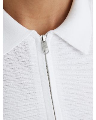 Estate Short Sleeve Half Zip Textured Polo