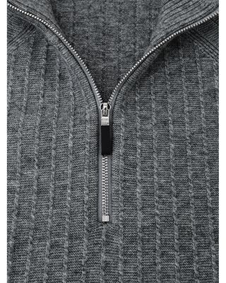 Aldershot Half Zip Funnel Textured Jumper Sweater