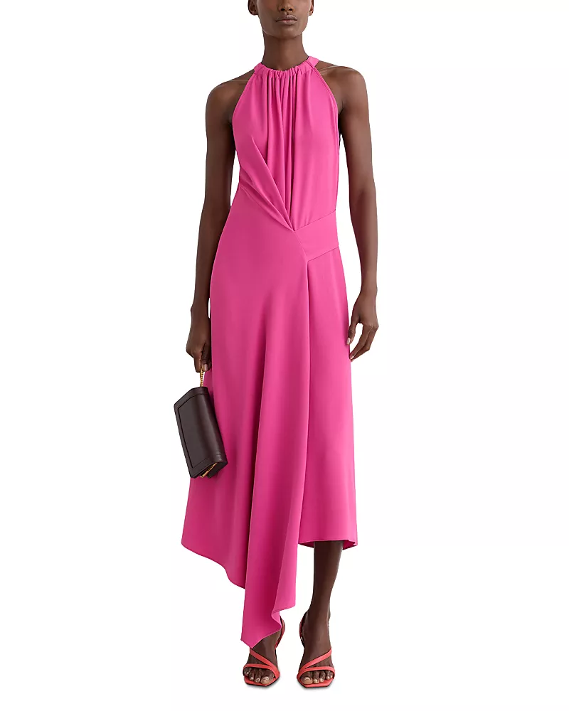 Reiss Maeve Drape Detail Occasion Midi Dress