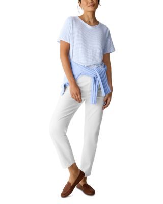 Linen Striped Crewneck Tee