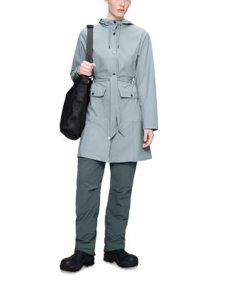 Curve Hooded Belted Waterproof Jacket