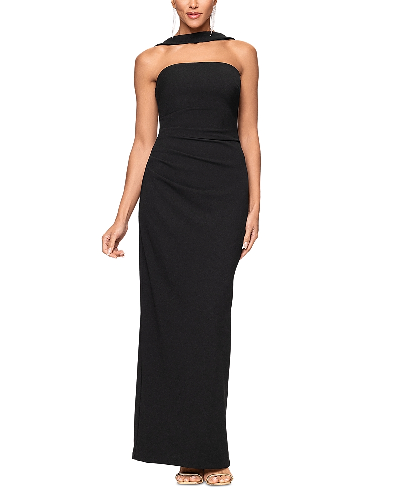 Aqua Long Scuba Halter Dress - Exclusive