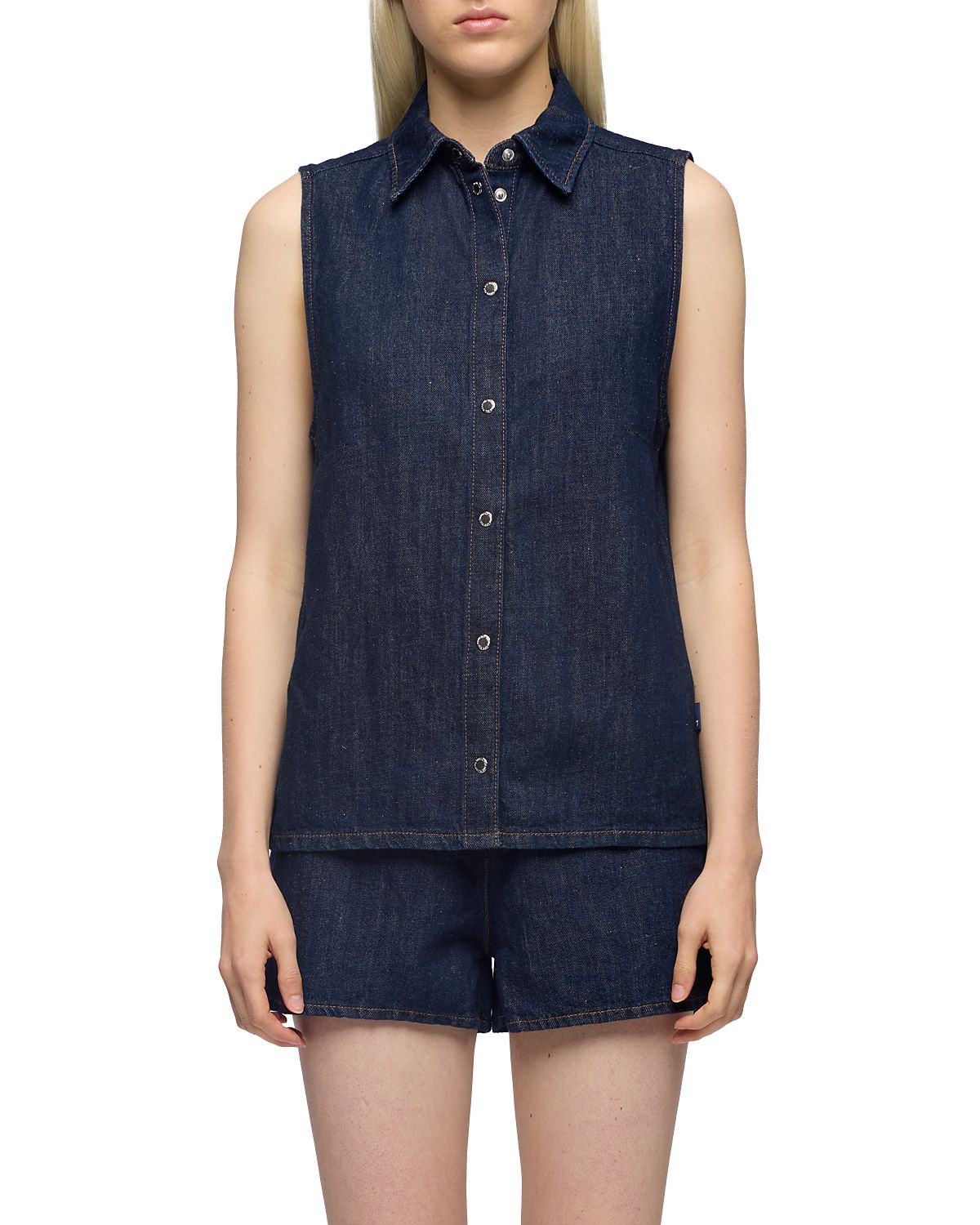 7 For All Mankind Sleeveless Denim Shirt