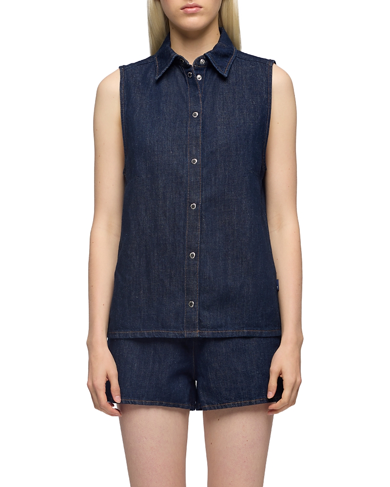 7 For All Mankind Sleeveless Denim Shirt