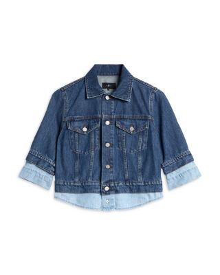 Double Layer Denim Trucker Jacket in Shadow