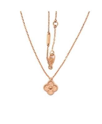 Sweet Alhambra Pendant Necklace 18K Rose Gold 15.75"