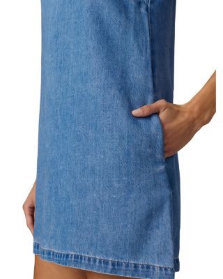 The Scoop Neck Denim Mini Dress