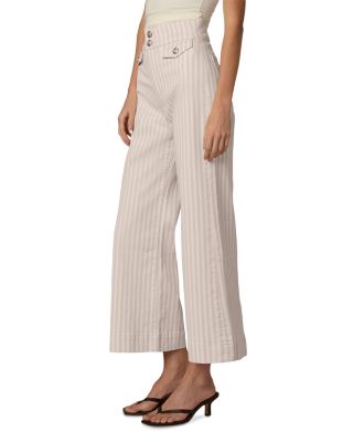 The Ellia Ankle Wide Leg Jeans in Natural Stripe