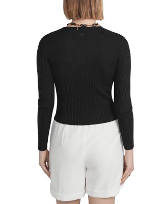 Ribbed Knit Cardigan Sweater 