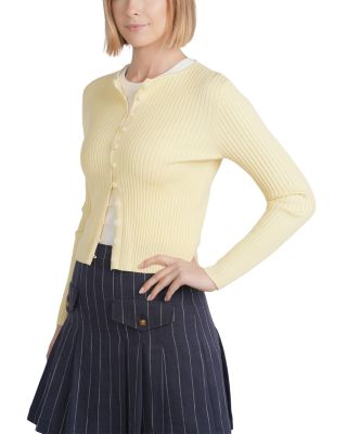 Ribbed Knit Cardigan Sweater 