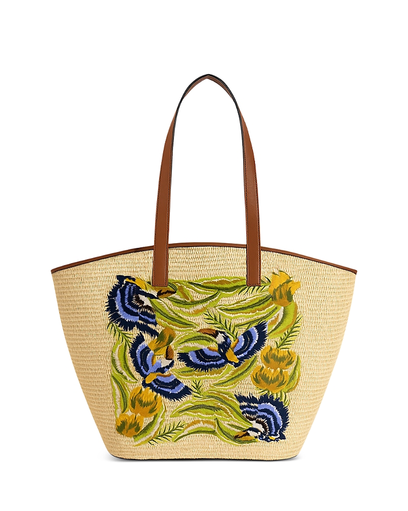 Farm Rio Raffia Basket Tote Bag