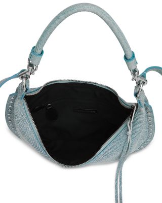 Darren Small Denim Look Suede Crescent Crossbody