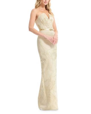 Kahlani Draped Belted Sheath Gown
