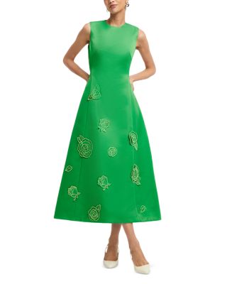 Cleo Appliqu&eacute; Sleeveless Midi Dress