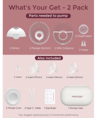 M5 Hands-Free Wearable Breast Pump, Double-Sealed Flange for Baby-Like Comfort, Portable Electric Pump