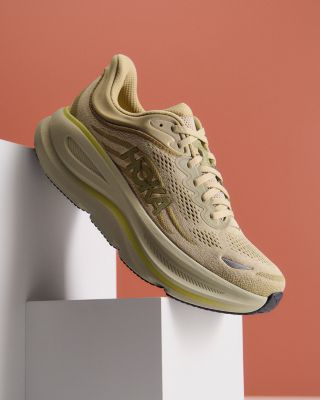 Men's Bondi 9 Lace Up Running Sneakers in Grassland/Oyster Mushroom