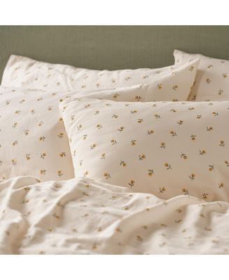 Posy Bud Linen Blend Pillowcase Pair, Standard