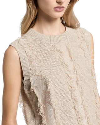 Fringe Trim Knitted Top