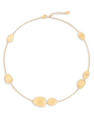 18K Yellow Gold Lunaria Textured Disc Chain Necklace, 16.5
