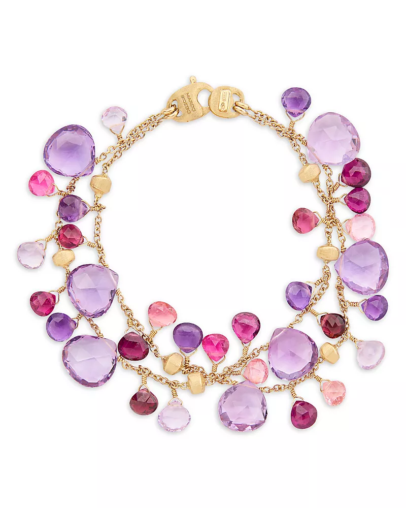 Marco Bicego 18K Yellow Gold Paradise Multi Gemstone Double Dangle Bracelet