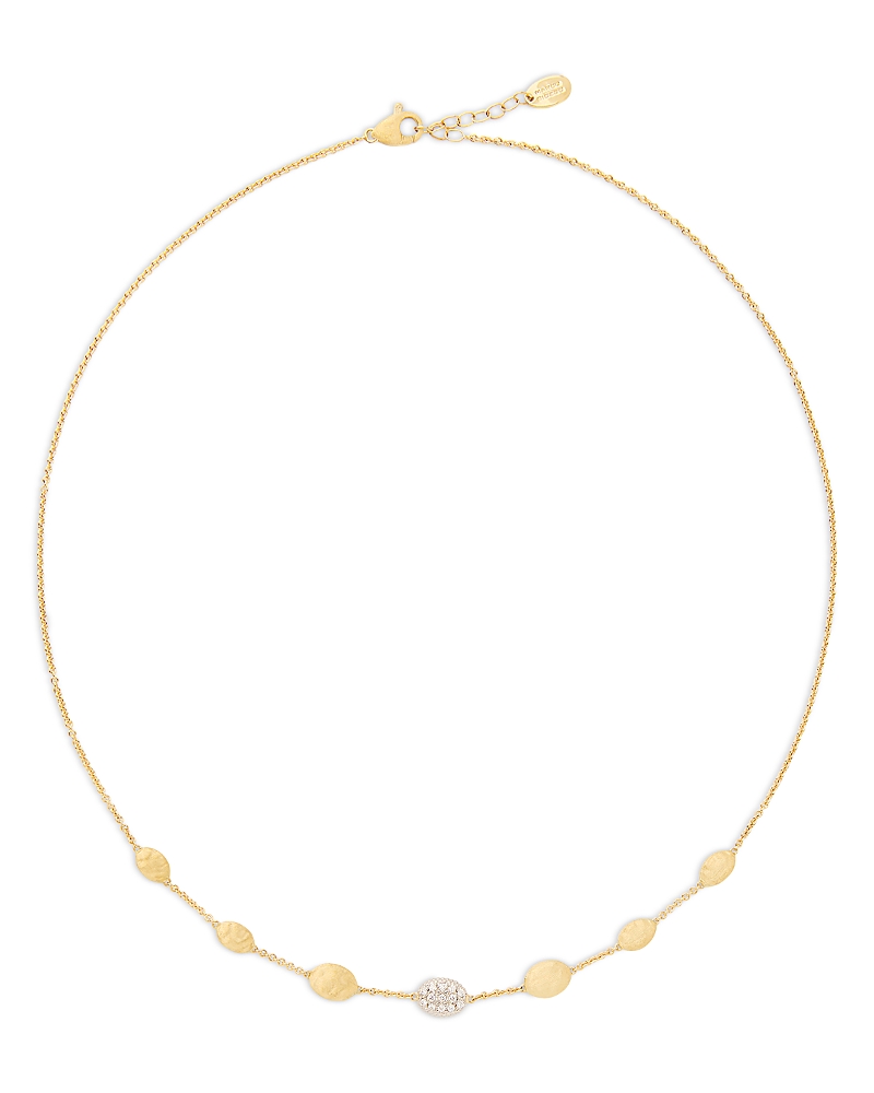 Marco Bicego 18K Yellow Gold Siviglia Diamond & Textured Link Chain Necklace, 16.5