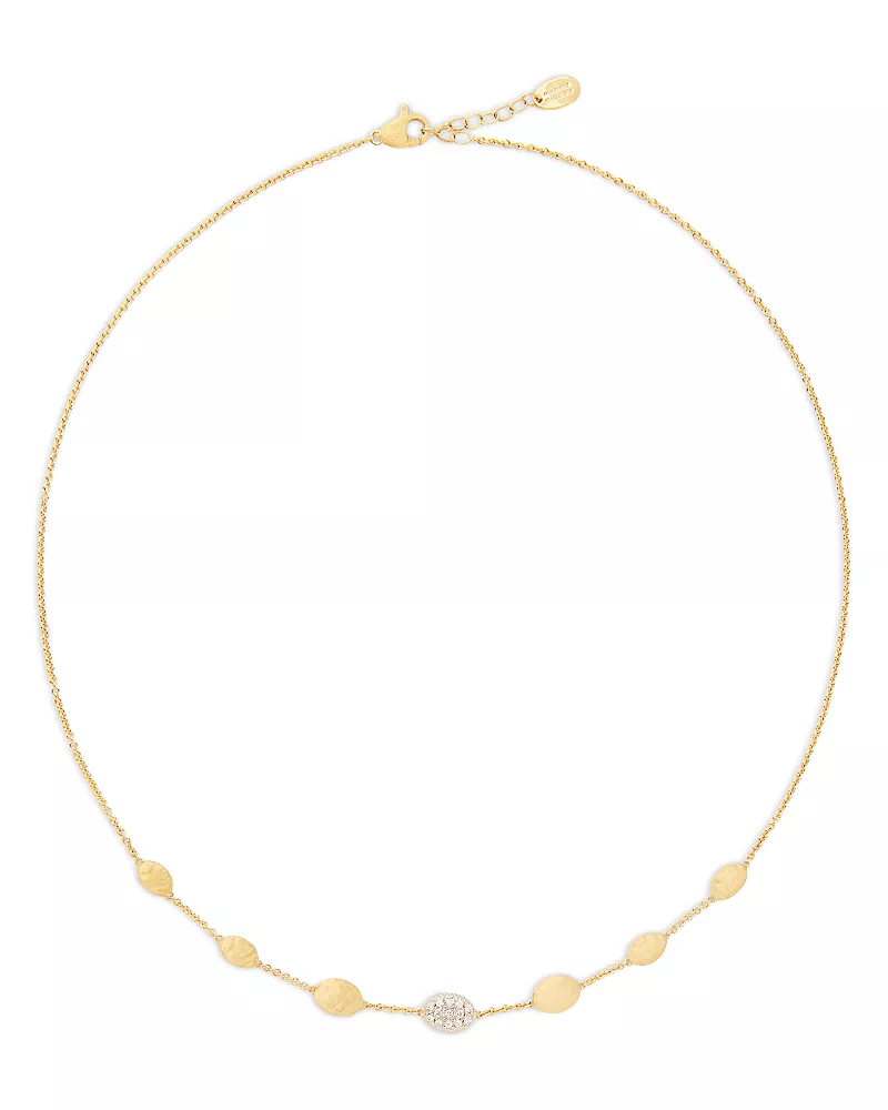 Marco Bicego 18K Yellow Gold Siviglia Diamond & Textured Link Chain Necklace, 16.5