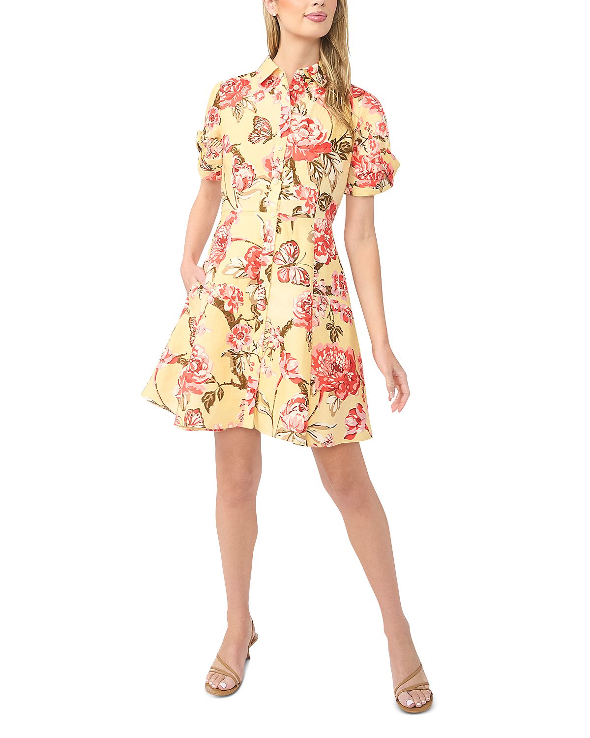 Ted Baker Stina Twist Sleeve Flared Mini Dress