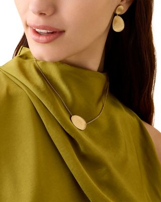 18K Yellow Gold Lunaria Diamond & Textured Link Chain Necklace, 16.5"