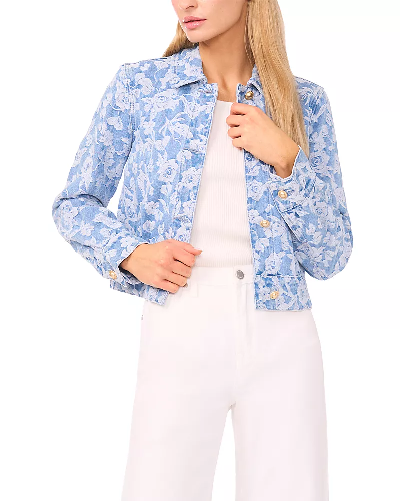 Ted Baker Rose Print Denim Jacket