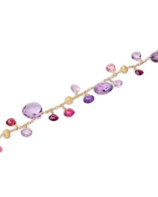 18K Yellow Gold Paradise Multi Gemstone Dangle Bracelet