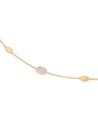 18K Yellow Gold Siviglia Diamond & Textured Link Chain Bracelet