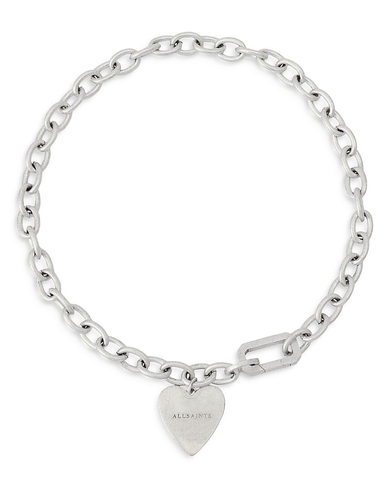 Allsaints Lia Heart Charm Chunky Necklace, 17