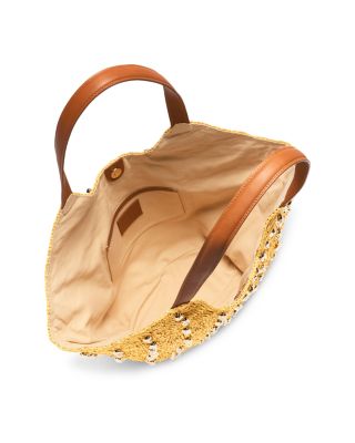 Galia Studded Raffia Tote Bag