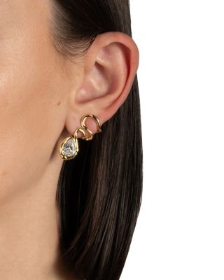 Asterales Floating Cubic Zirconia Vine Drop Earrings