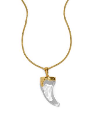 Liquid Lucite Horn Necklace, 28"