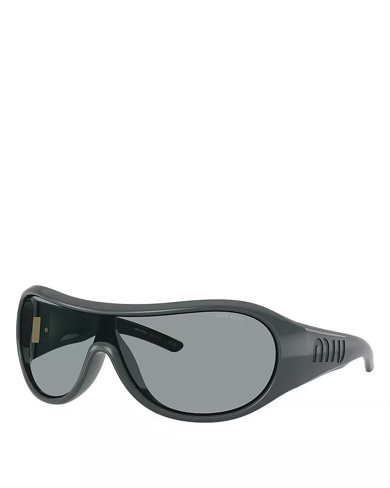 Miu Miu Wrap Around Shield Sunglasses, 133mm