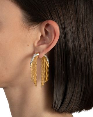 Solanales Crystal Fringed Front To Back Earrings