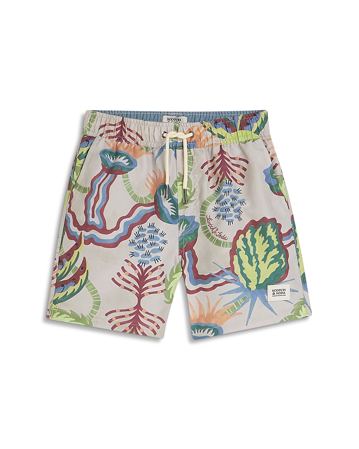 Scotch & Soda Boys' Printed Mid Length Swim Shorts - Big Kid