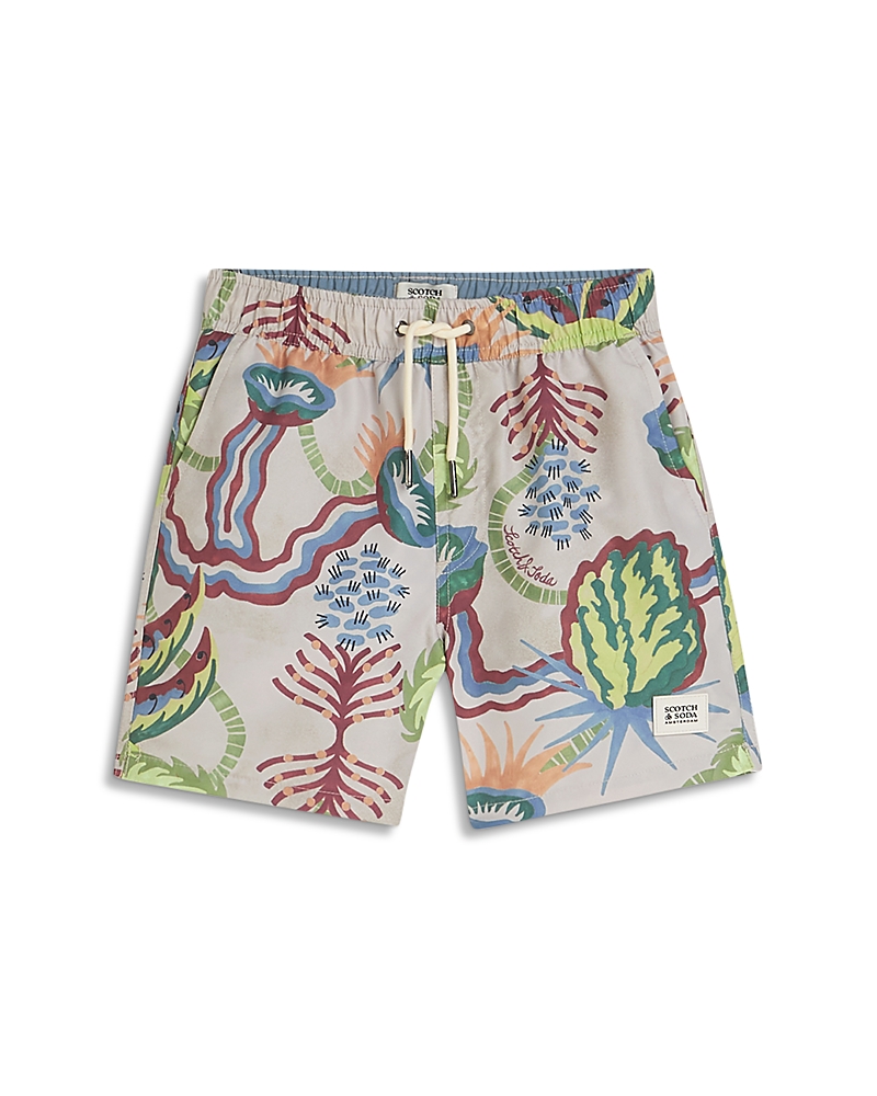 Scotch & Soda Boys' Printed Mid Length Swim Shorts - Big Kid