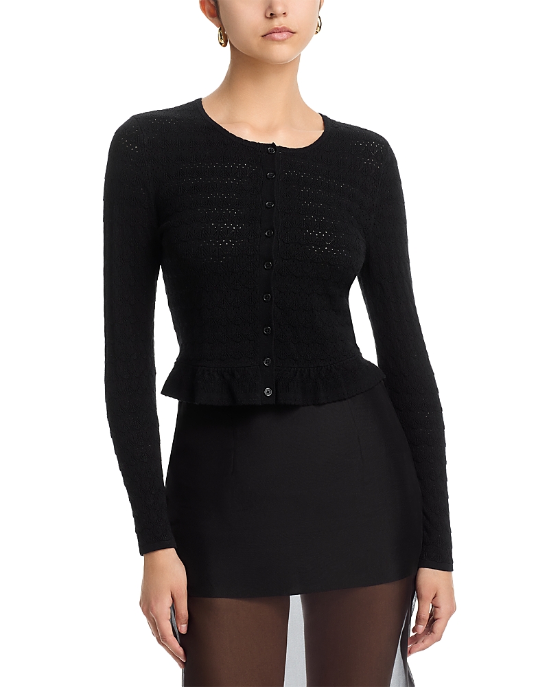Aqua Pointelle Cardigan Sweater - Exclusive