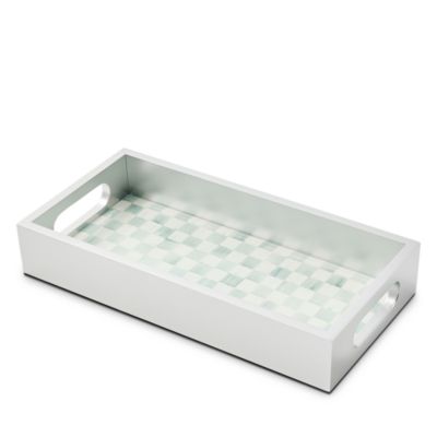 Sterling Check Glass Vanity Tray
