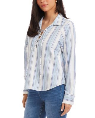 Stripe Lace Up Shirt