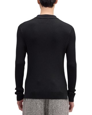 Paul Ribbed Open Collar Polo Sweater