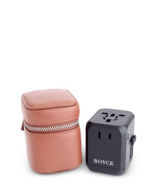 International Travel Adapter & Leather Case