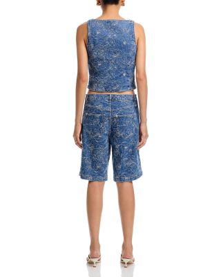 Garden Doodle Denim Vest