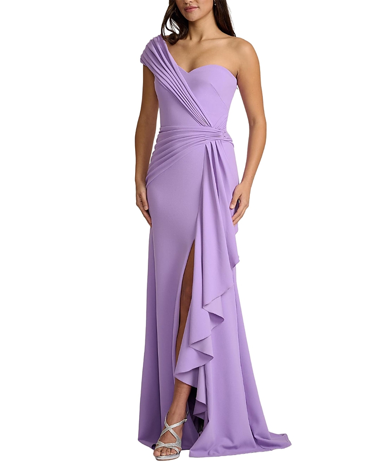 Tadashi Shoji Lune Waterfall Sash Gown