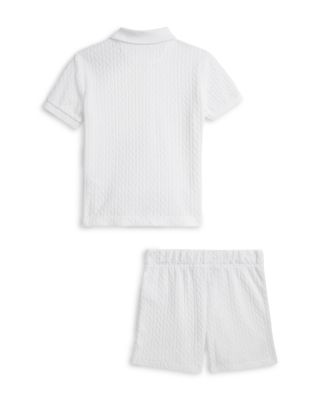 Boys' Cable Terry Polo Shirt & Shorts Cover-Up Set - Little Kid