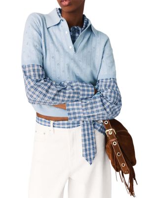 Cropped Sweater with Rhinestones